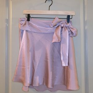 Satin tie-waist skirt